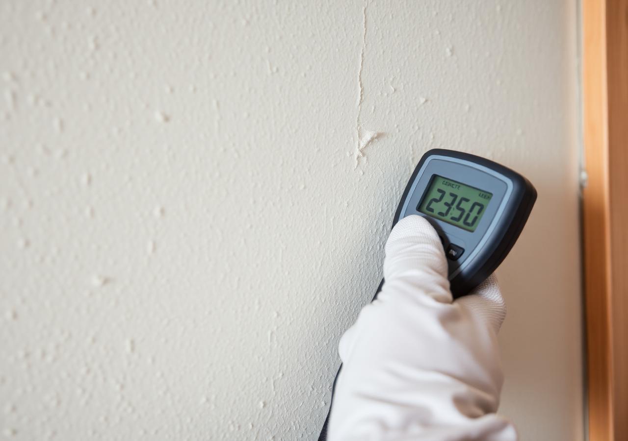 Moisture meter testing a residential wall in Los Angeles, CA — Raphael Mold Inspection