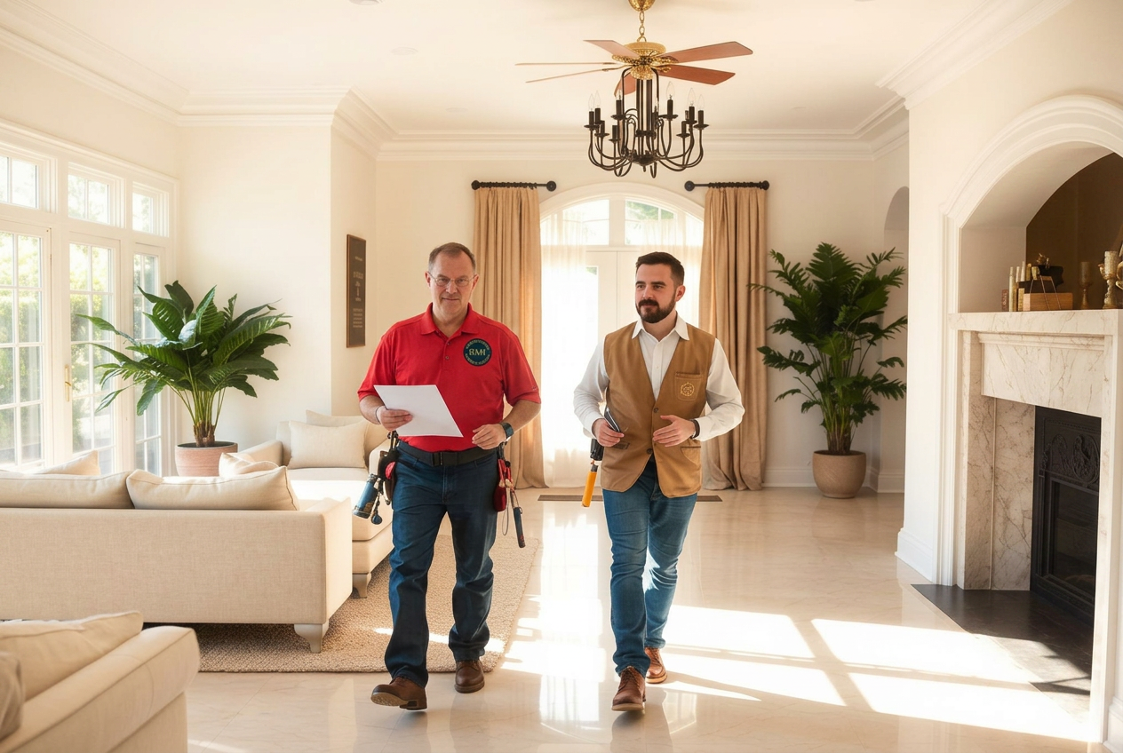 Raphael Mold Inspection inspector working inside a Los Angeles, CA home